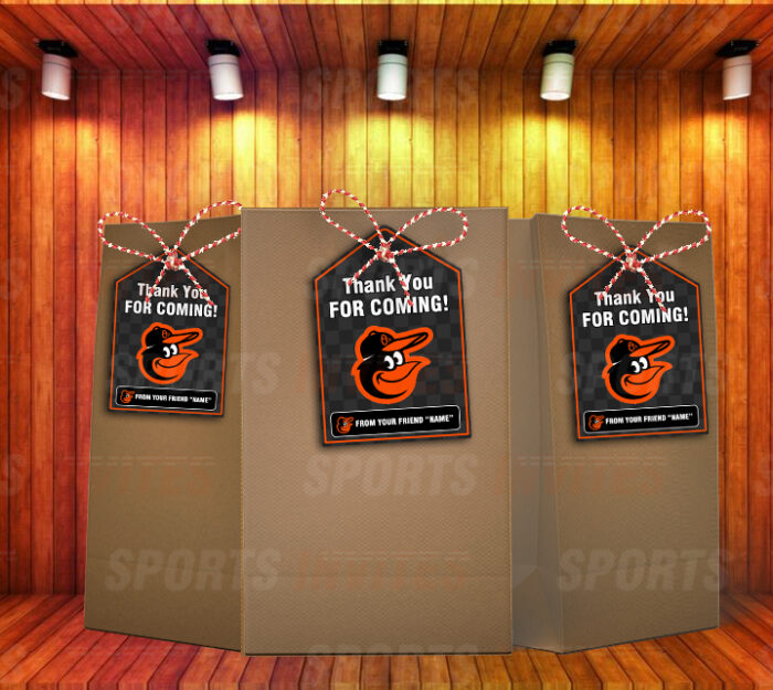 Baltimore Orioles Bag Tags - Lollie Tags Party Favors