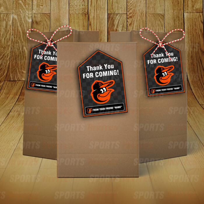 Baltimore Orioles Bag Tags - Lollie Tags Party Favors - Image 2