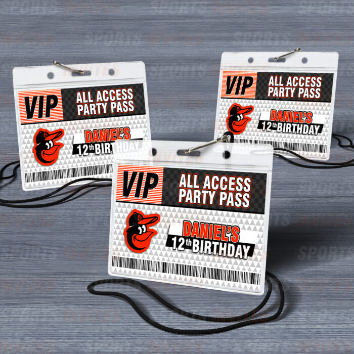 Baltimore Orioles ID Badge Sports Party Lanyard Clear Plastic Horizontal Name Tags Holders - Image 5
