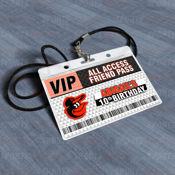 Baltimore Orioles ID Badge Sports Party Lanyard Clear Plastic Horizontal Name Tags Holders - Image 4