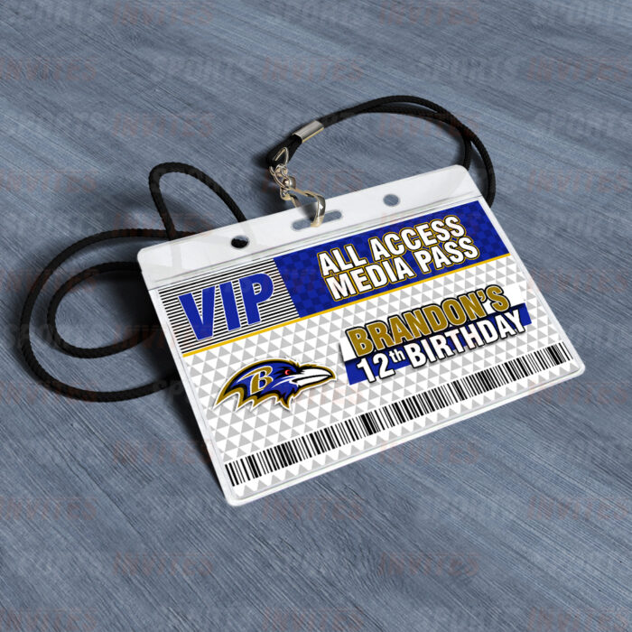 Baltimore Ravens ID Badge Sports Party Lanyard Clear Plastic Horizontal Name Tags Holders - Image 4