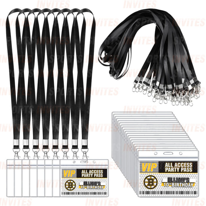 Boston Bruins ID Badge Sports Party Lanyard Clear Plastic Horizontal Name Tags Holders - Image 5