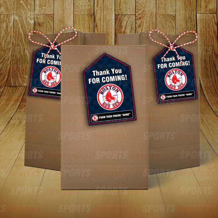 Boston Red Sox Bag Tags - Lollie Tags Party Favors - Image 2