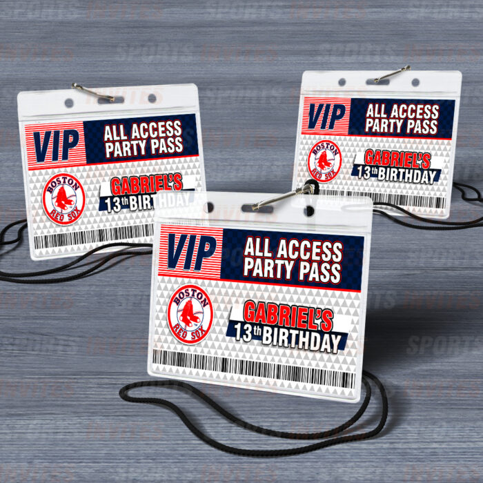 Boston Red Sox ID Badge Sports Party Lanyard Clear Plastic Horizontal Name Tags Holders - Image 5