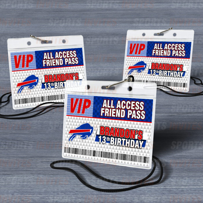 Buffalo Bills ID Badge Sports Party Lanyard Clear Plastic Horizontal Name Tags Holders - Image 3