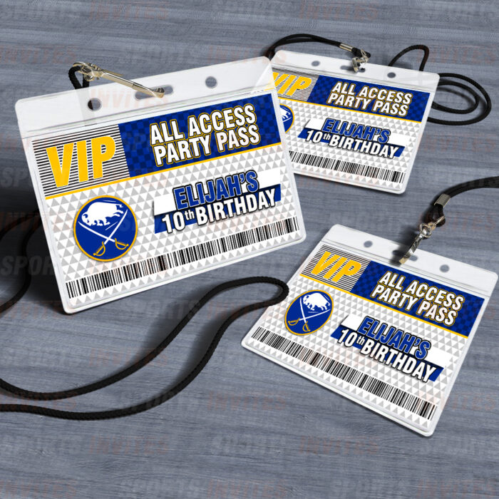 Buffalo Sabres ID Badge Sports Party Lanyard Clear Plastic Horizontal Name Tags Holders