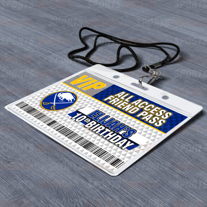 Buffalo Sabres ID Badge Sports Party Lanyard Clear Plastic Horizontal Name Tags Holders - Image 2