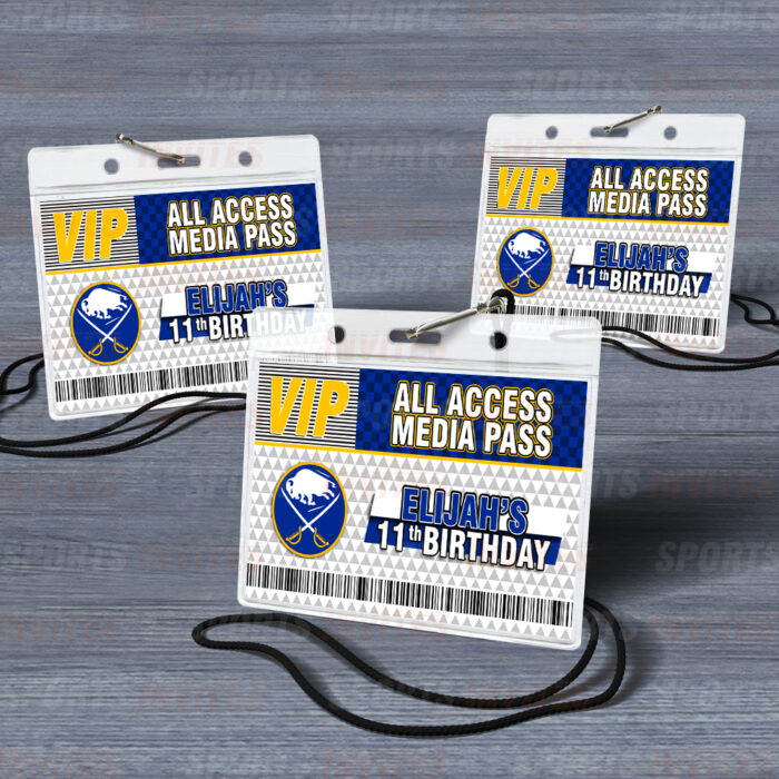 Buffalo Sabres ID Badge Sports Party Lanyard Clear Plastic Horizontal Name Tags Holders - Image 3