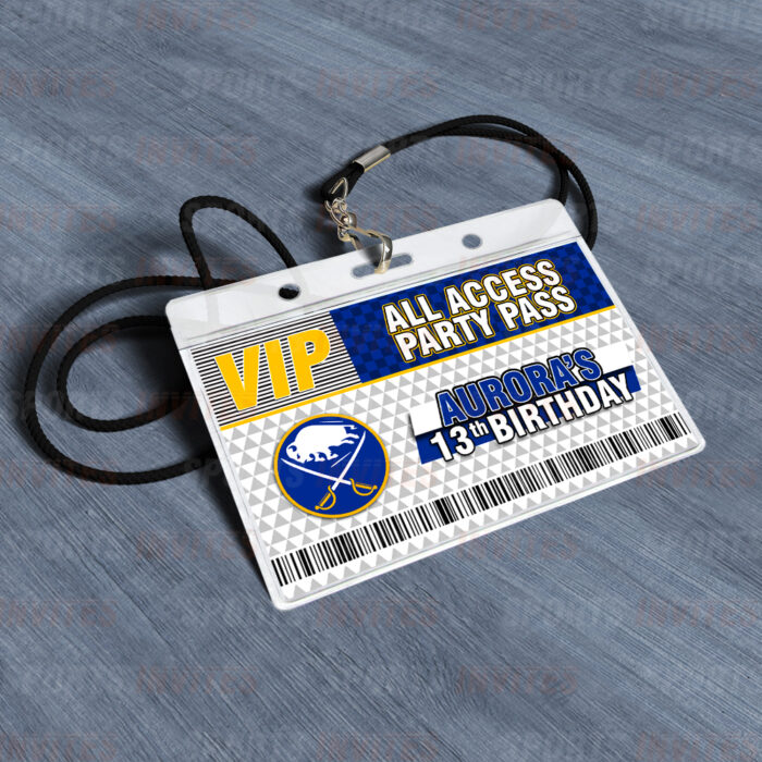 Buffalo Sabres ID Badge Sports Party Lanyard Clear Plastic Horizontal Name Tags Holders - Image 4
