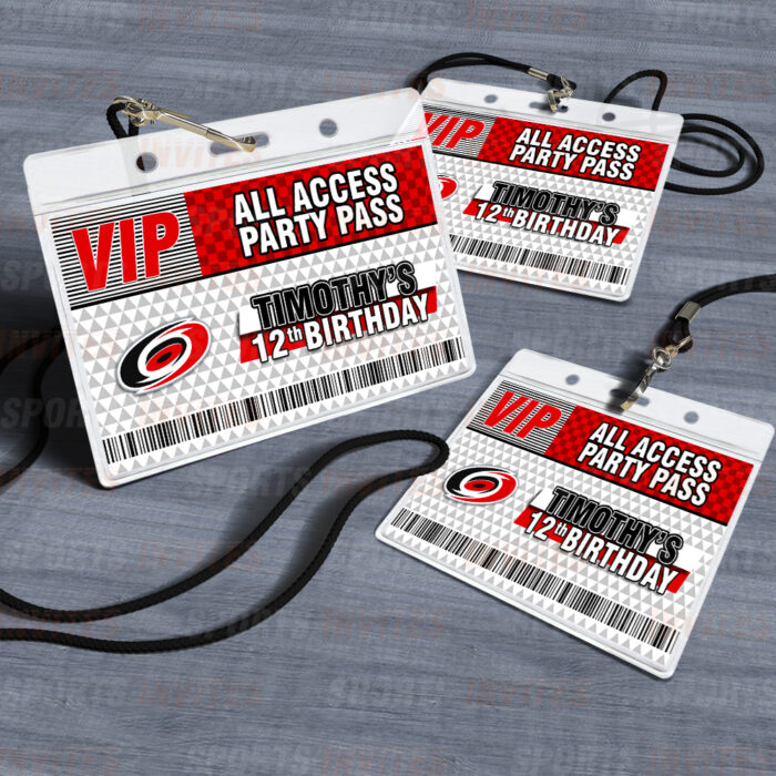 Carolina Hurricanes ID Badge Sports Party Lanyard Clear Plastic Horizontal Name Tags Holders