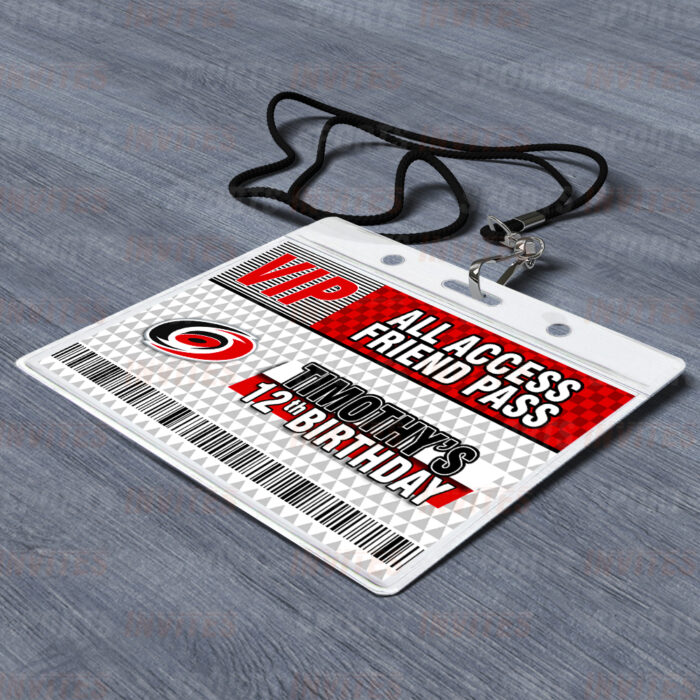 Carolina Hurricanes ID Badge Sports Party Lanyard Clear Plastic Horizontal Name Tags Holders - Image 2