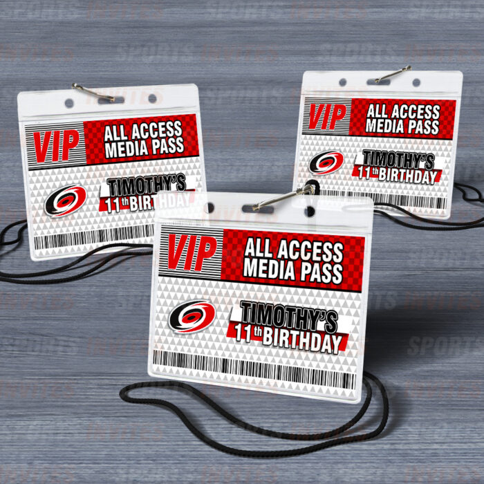 Carolina Hurricanes ID Badge Sports Party Lanyard Clear Plastic Horizontal Name Tags Holders - Image 3