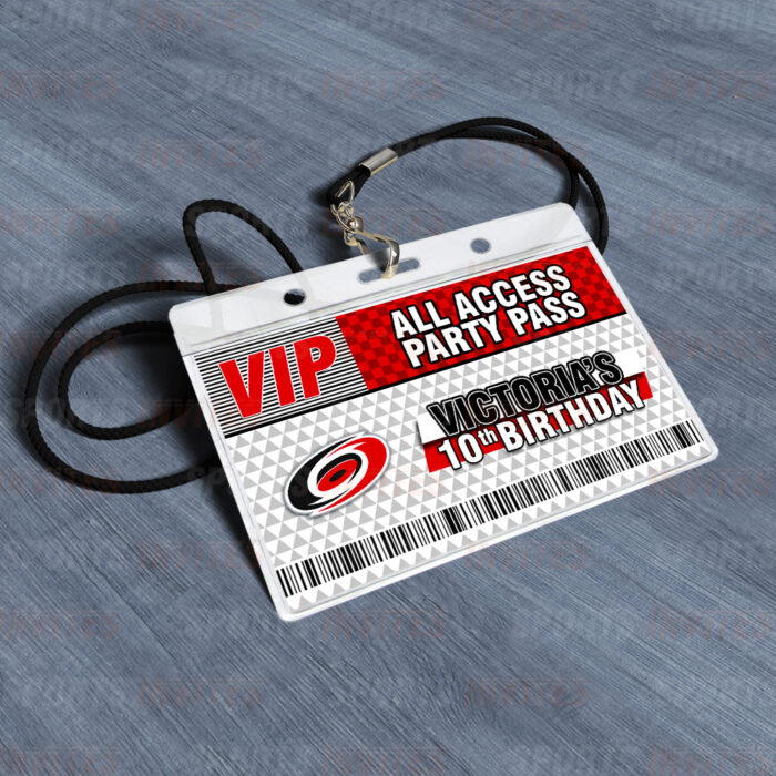 Carolina Hurricanes ID Badge Sports Party Lanyard Clear Plastic Horizontal Name Tags Holders - Image 4