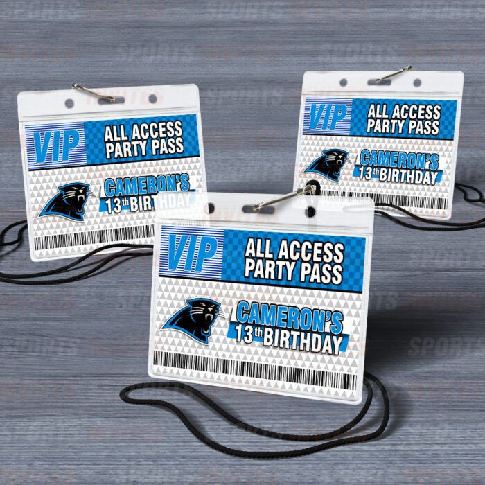 Carolina Panthers ID Badge Sports Party Lanyard Clear Plastic Horizontal Name Tags Holders - Image 3