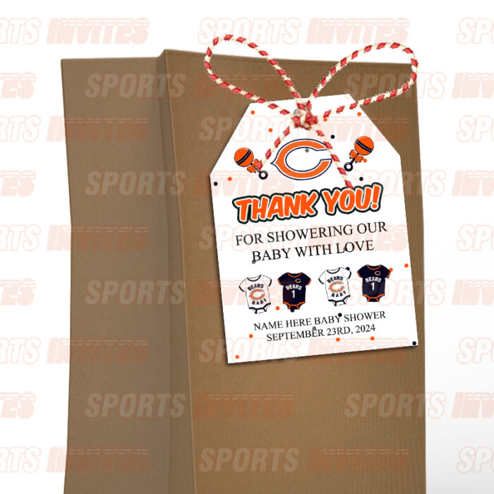 Chicago Bears Baby Shower Sports Favor Tags - Image 3