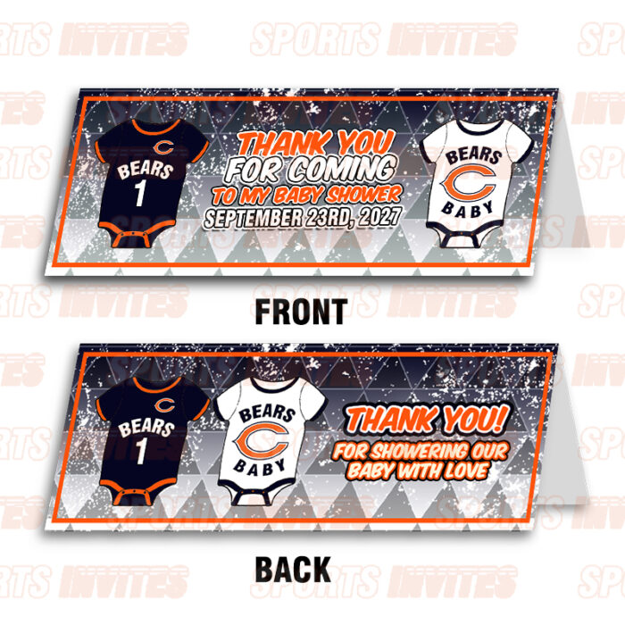Chicago Bears Baby Shower Sports Party Bag Toppers - Image 2