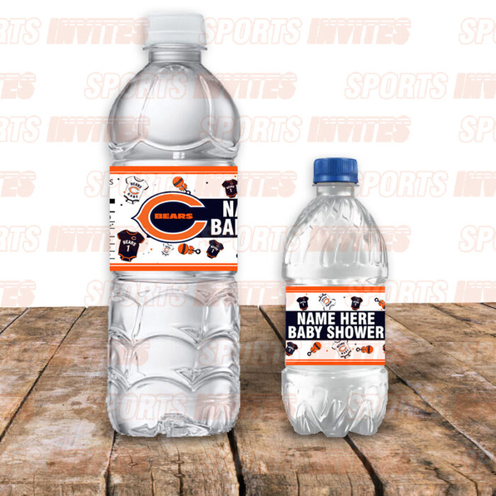 Chicago Bears Baby Shower Sports Bottle Labels - Image 3