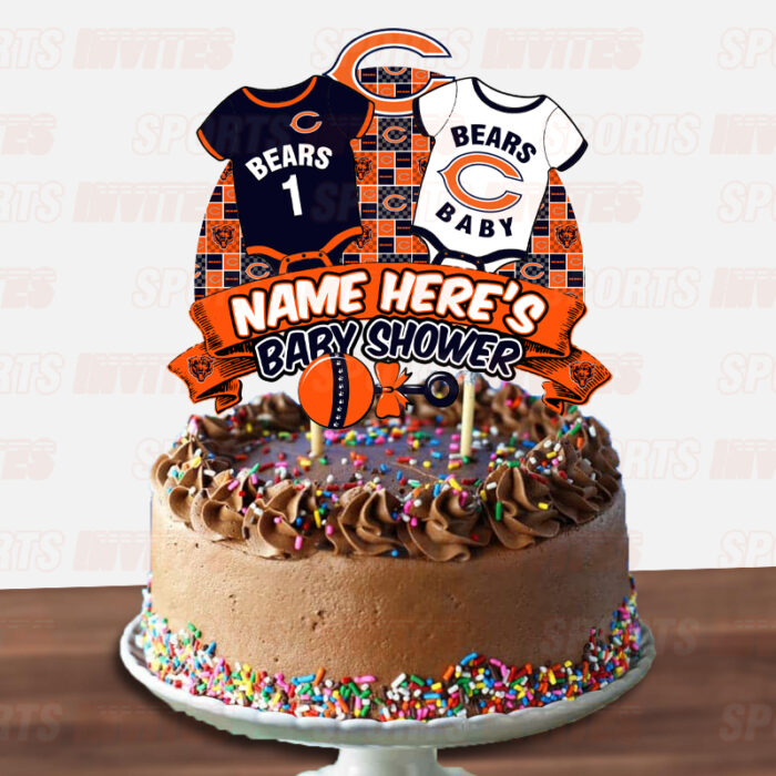 Chicago Bears Baby Shower Cake Topper Sports Party Cake Toppers
