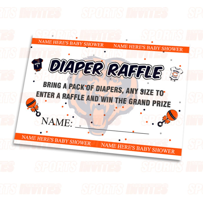Chicago Bears Baby Shower Diaper Raffle