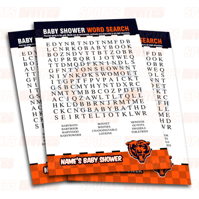 Chicago Bears Baby Shower Party Games | 8 Game Booklet - Image 6