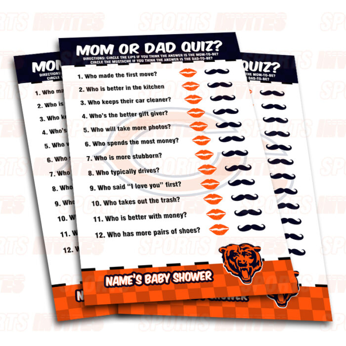 Chicago Bears Baby Shower Party Games | 8 Game Booklet - Image 5
