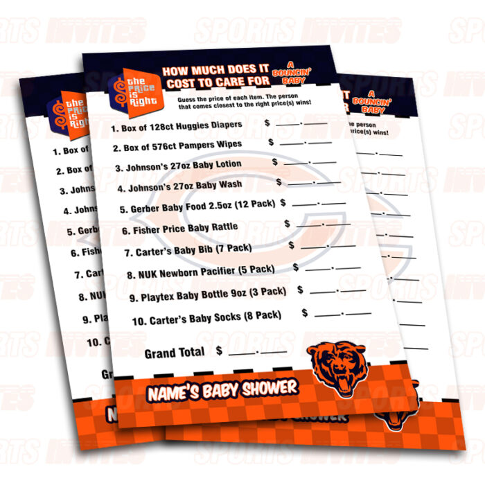 Chicago Bears Baby Shower Party Games | 8 Game Booklet - Image 4