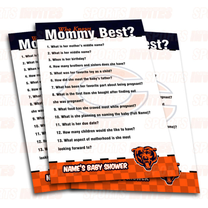 Chicago Bears Baby Shower Party Games | 8 Game Booklet - Image 3