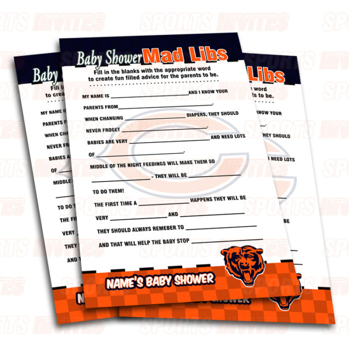 Chicago Bears Baby Shower Party Games | 8 Game Booklet - Image 2