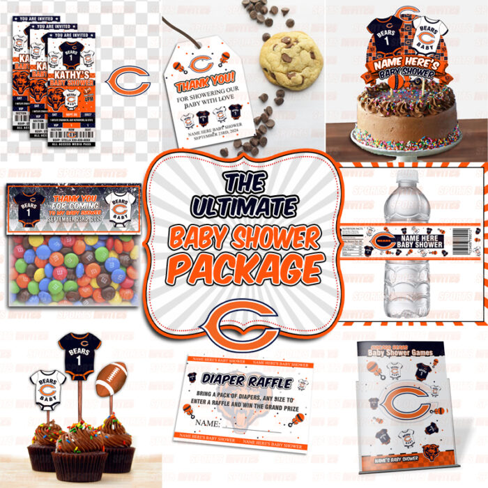 Chicago Bears Ultimate Baby Shower Party Package