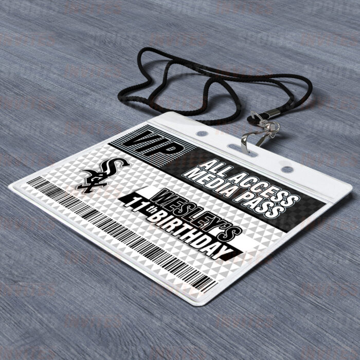 Chicago White Sox ID Badge Sports Party Lanyard Clear Plastic Horizontal Name Tags Holders - Image 2