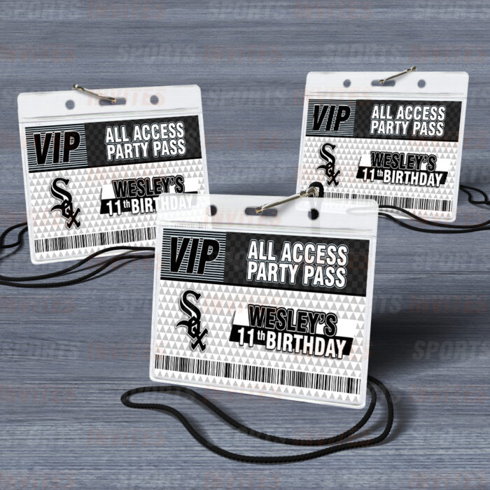 Chicago White Sox ID Badge Sports Party Lanyard Clear Plastic Horizontal Name Tags Holders - Image 5