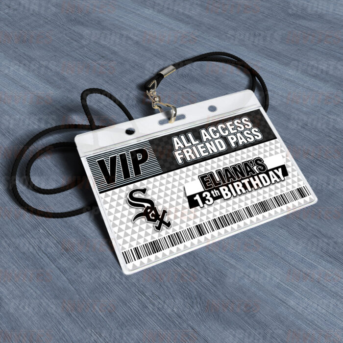 Chicago White Sox ID Badge Sports Party Lanyard Clear Plastic Horizontal Name Tags Holders - Image 4