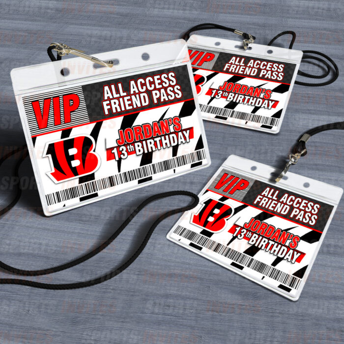 Cincinnati Bengals ID Badge Sports Party Lanyard Clear Plastic Horizontal Name Tags Holders