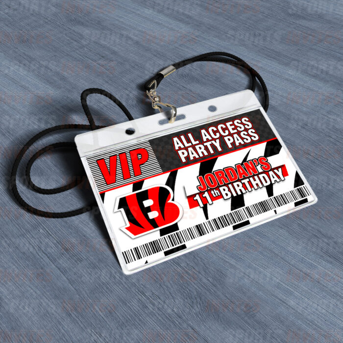 Cincinnati Bengals ID Badge Sports Party Lanyard Clear Plastic Horizontal Name Tags Holders - Image 3