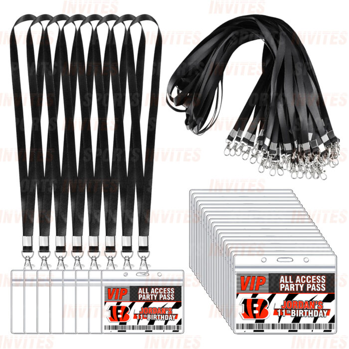 Cincinnati Bengals ID Badge Sports Party Lanyard Clear Plastic Horizontal Name Tags Holders - Image 2