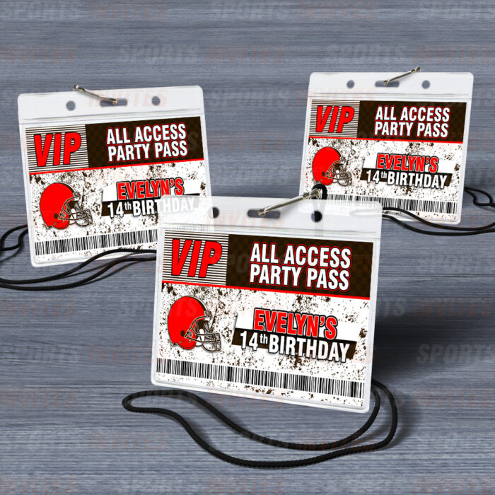 Cleveland Browns ID Badge Sports Party Lanyard Clear Plastic Horizontal Name Tags Holders - Image 3