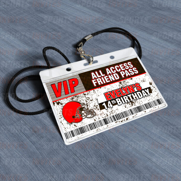 Cleveland Browns ID Badge Sports Party Lanyard Clear Plastic Horizontal Name Tags Holders - Image 4
