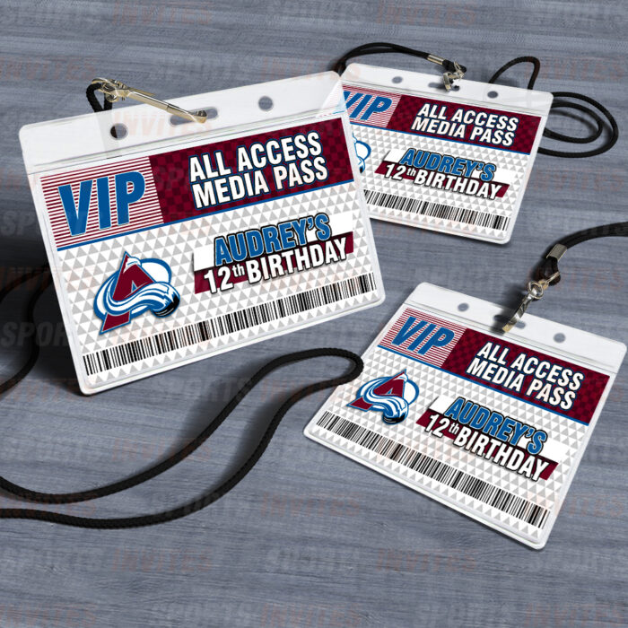 Colorado Avalanche ID Badge Sports Party Lanyard Clear Plastic Horizontal Name Tags Holders