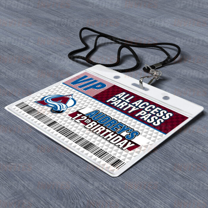 Colorado Avalanche ID Badge Sports Party Lanyard Clear Plastic Horizontal Name Tags Holders - Image 2