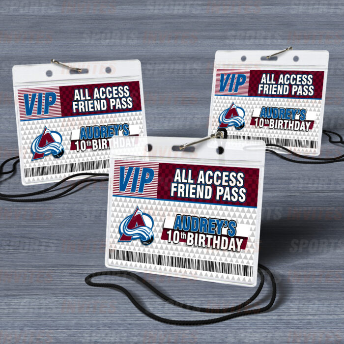 Colorado Avalanche ID Badge Sports Party Lanyard Clear Plastic Horizontal Name Tags Holders - Image 3