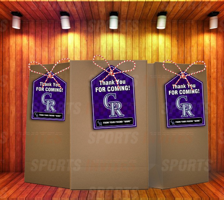 Colorado Rockies Bag Tags - Lollie Tags Party Favors