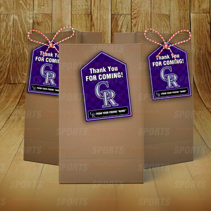 Colorado Rockies Bag Tags - Lollie Tags Party Favors - Image 2