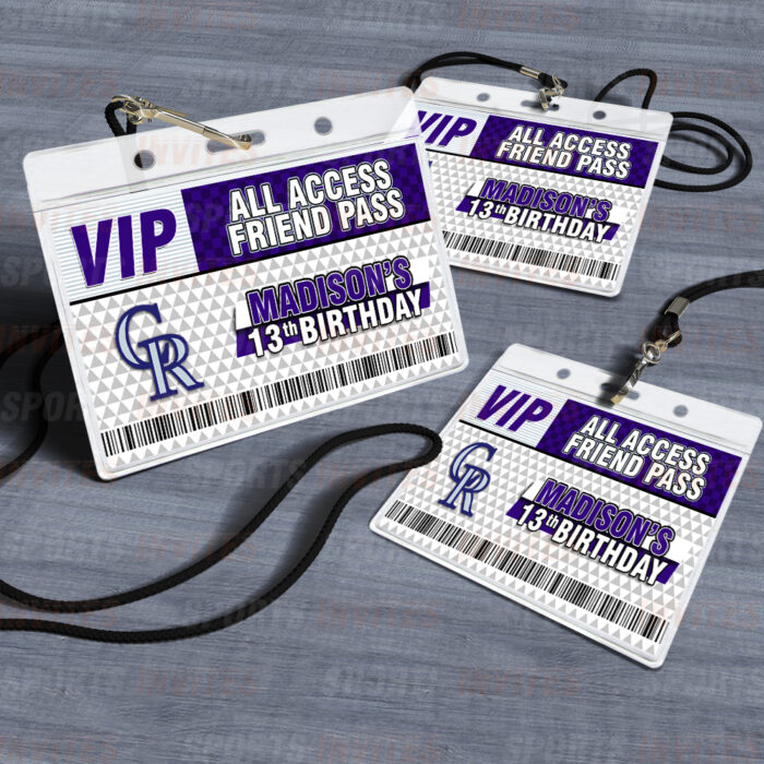 Colorado Rockies ID Badge Sports Party Lanyard Clear Plastic Horizontal Name Tags Holders