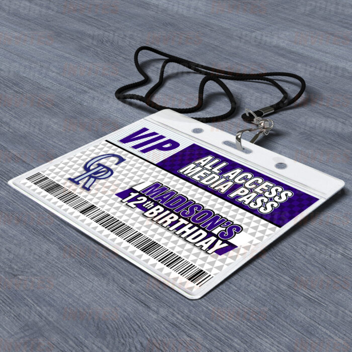 Colorado Rockies ID Badge Sports Party Lanyard Clear Plastic Horizontal Name Tags Holders - Image 2