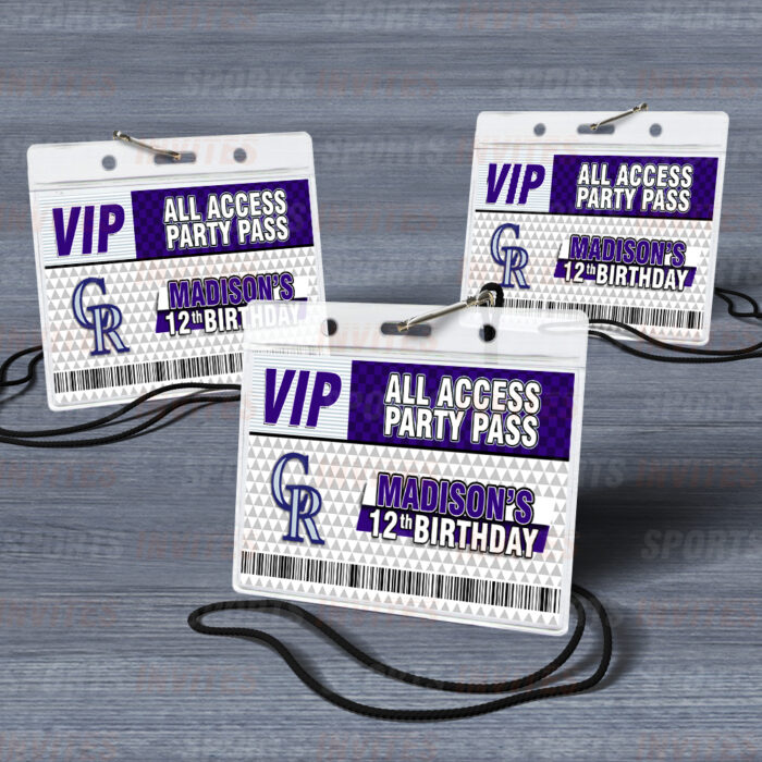 Colorado Rockies ID Badge Sports Party Lanyard Clear Plastic Horizontal Name Tags Holders - Image 5
