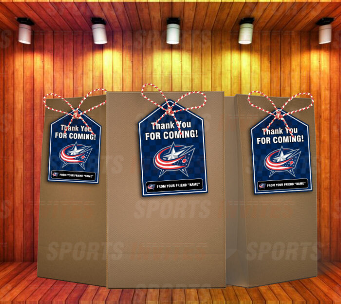Columbus Blue Jackets Bag Tags - Lollie Tags Party Favors