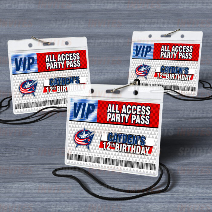 Columbus Blue Jackets ID Badge Sports Party Lanyard Clear Plastic Horizontal Name Tags Holders - Image 5