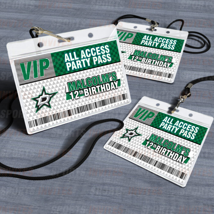 Dallas Stars ID Badge Sports Party Lanyard Clear Plastic Horizontal Name Tags Holders