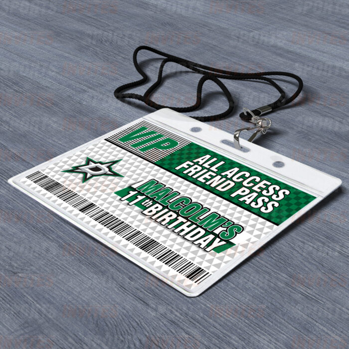 Dallas Stars ID Badge Sports Party Lanyard Clear Plastic Horizontal Name Tags Holders - Image 2