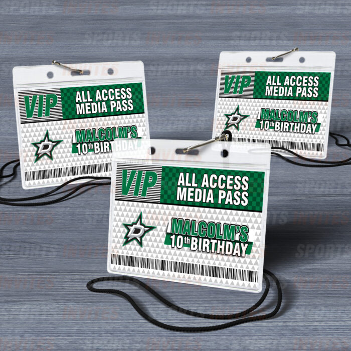 Dallas Stars ID Badge Sports Party Lanyard Clear Plastic Horizontal Name Tags Holders - Image 3